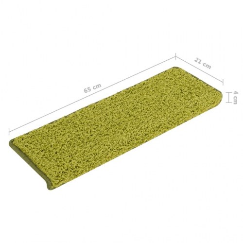 Trappemåtter 15 stk. - 65×21×4 cm - grønne, rektangulær kant