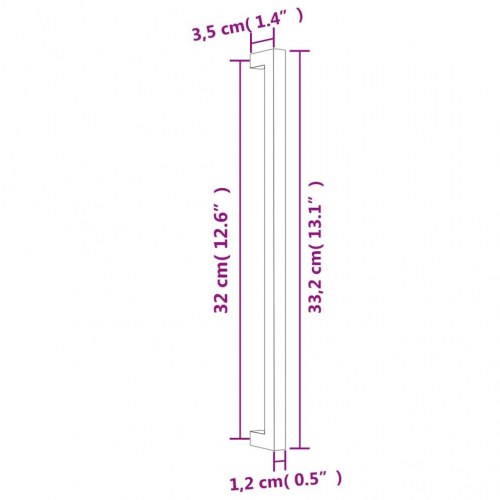 Skabshåndtag 10 stk. 320 mm rustfrit stål sort