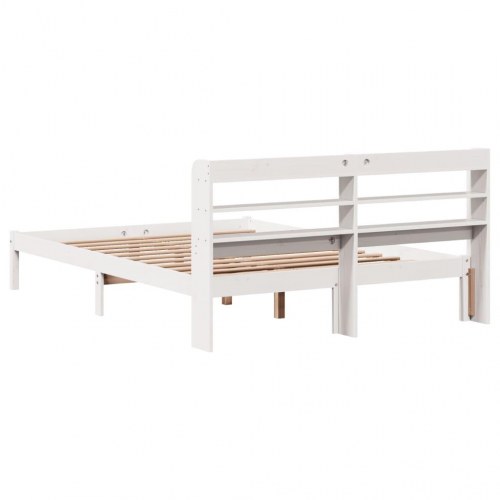 Sengeramme uden madras 120x190 cm massivt fyrretræ hvid