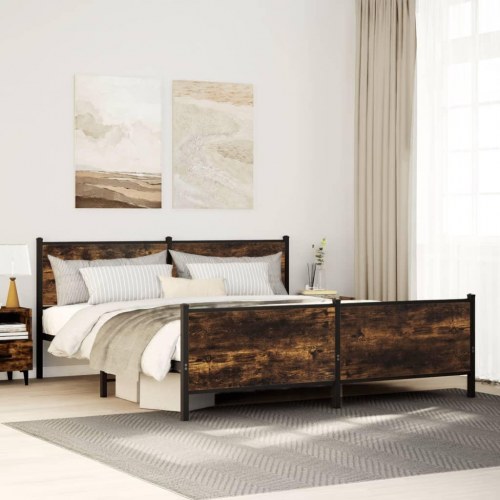 Sengeramme uden madras 183 x 213 cm - røget egetræsfarve