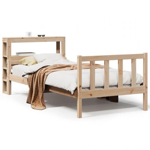 Sengeramme uden madras 75x190 cm massivt fyrretræ
