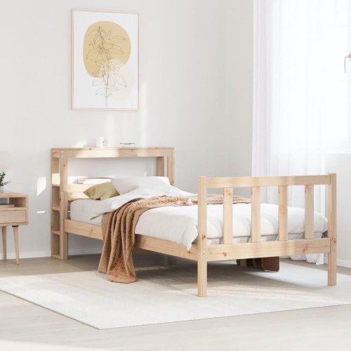 Sengeramme uden madras 75x190 cm massivt fyrretræ