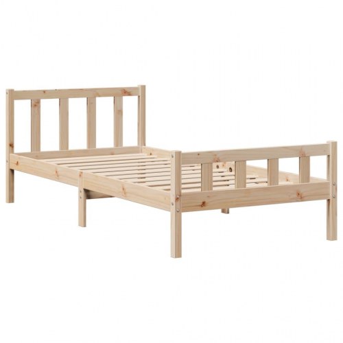 Sengeramme uden madras 75x190 cm massivt fyrretræ