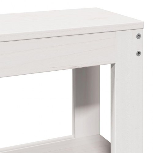 Sengeramme med sengegavl 150x200 cm - massivt fyrretræ, hvid