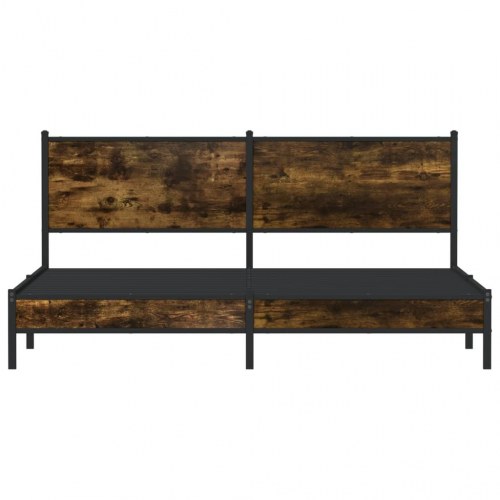 Sengeramme uden madras 180 x 200 cm i metal - røget egetræ