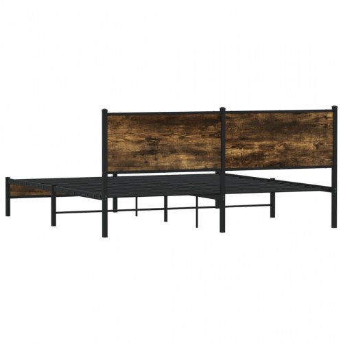 Sengeramme uden madras 180 x 200 cm i metal - røget egetræ