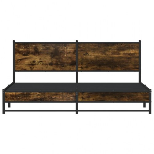 Sengeramme uden madras 183 x 213 cm - røget egetræ