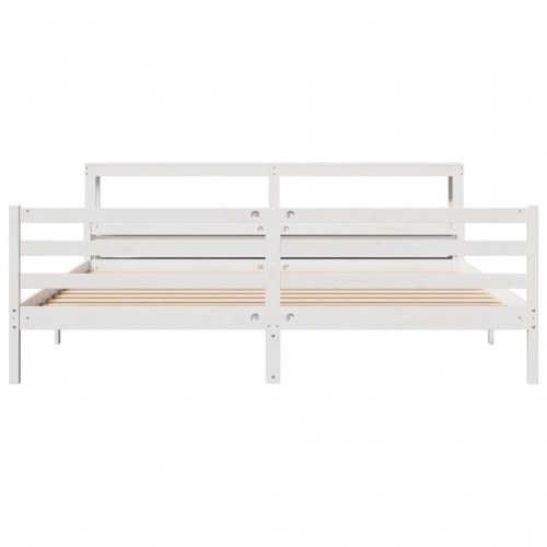 Sengeramme med hovedgærde uden madras Hvid 180x200 cm