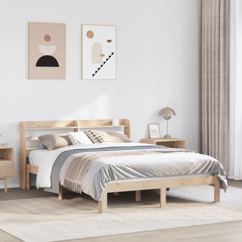 Sengeramme med sengegavl 160 x 200 cm i massivt fyrretræ