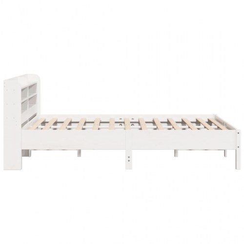 Sengeramme 140x200 cm med hylder - hvid