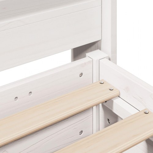 Sengeramme 140x200 cm med hylder - hvid