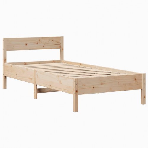 Sengeramme 75 x 190 cm i massivt fyrretræ - uden madras