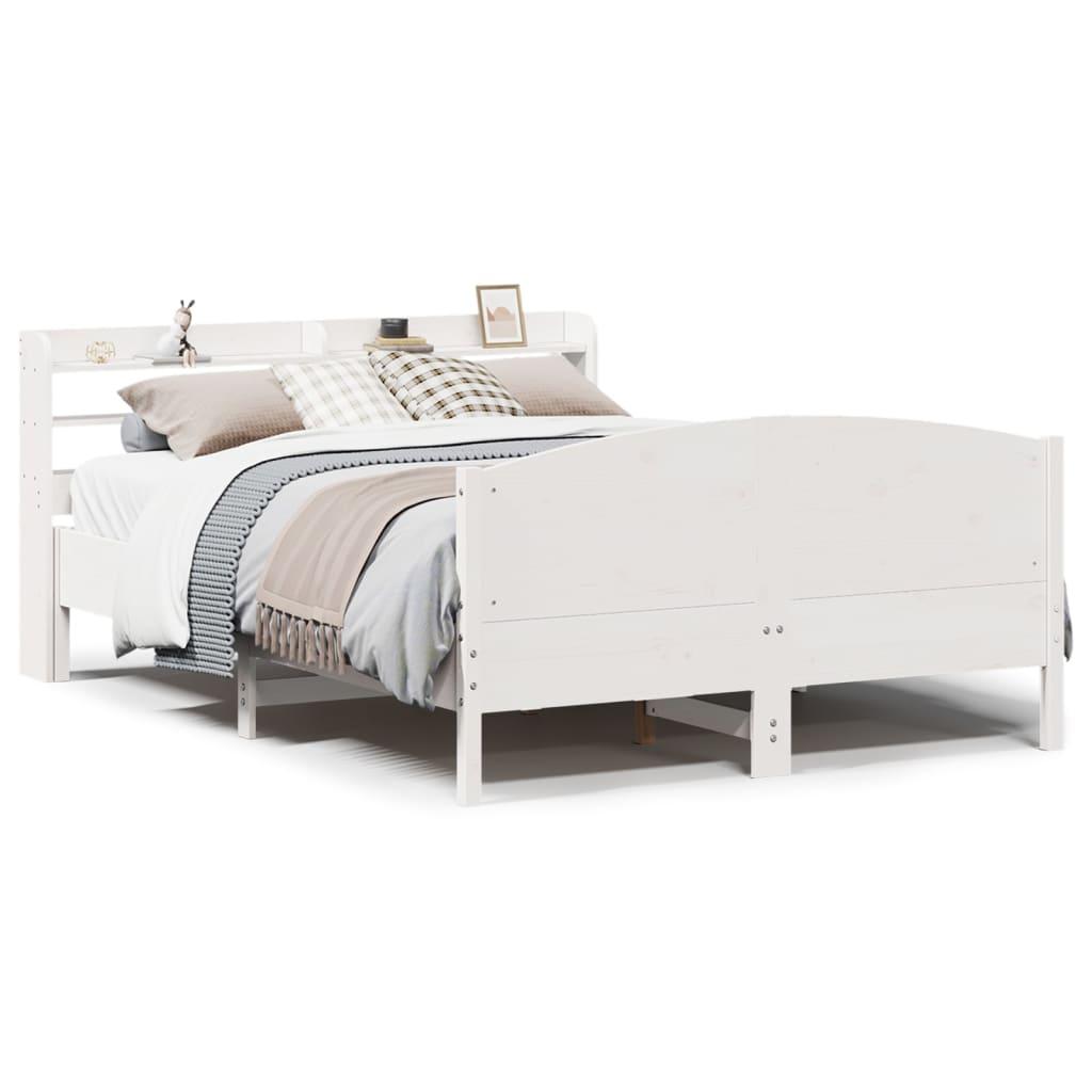 Sengeramme Uden Madras Massivt Fyrretræ - Hvid / 120 x 190 cm