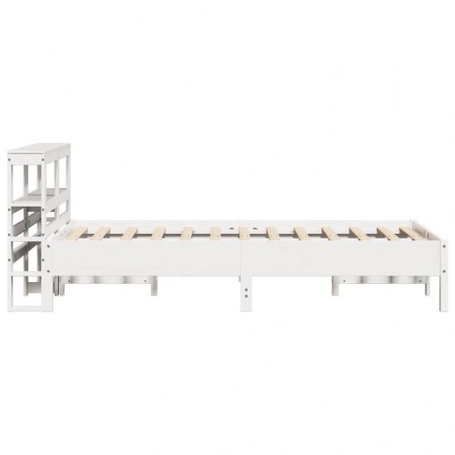 Sengeramme med hovedgærde og hylder 75 x 190 cm - hvid
