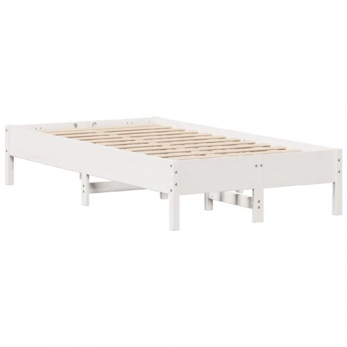Sengeramme uden madras 120 x 190 cm massivt fyrretræ - hvid