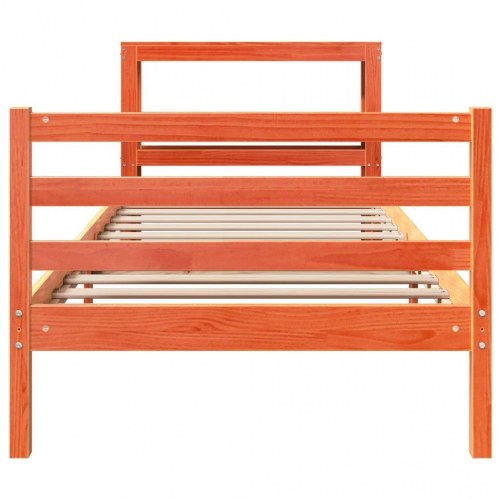 Sengeramme uden madras i massivt fyrretræ 75 x 190 cm - gyldenbrun