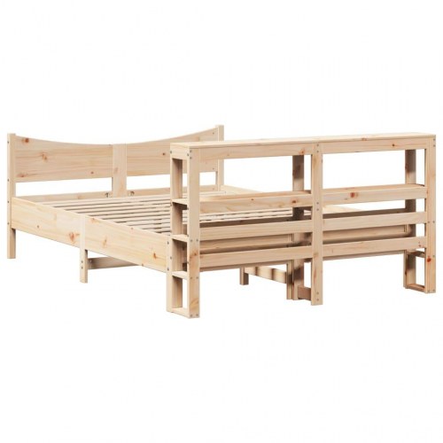 Sengeramme med sengegavl 160x200 cm i massivt fyrretræ