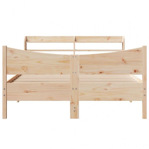 Sengeramme med sengegavl 135×190 cm - massivt fyrretræ, hvid