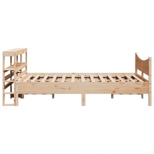 Sengeramme med sengegavl 120x200 cm - massivt fyrretræ, hvid