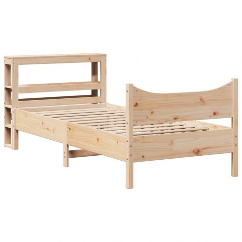 Sengeramme med sengegavl 75×190 cm i massivt fyrretræ