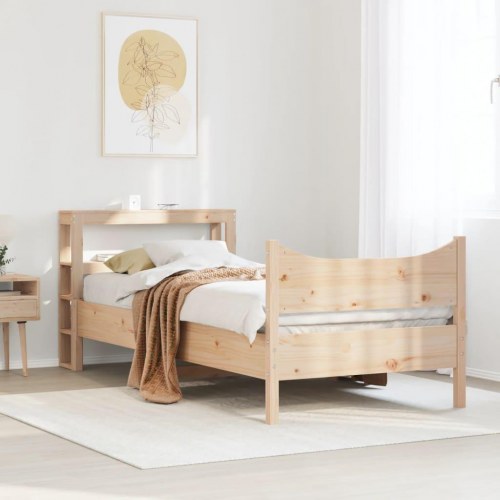 Sengeramme med sengegavl 75×190 cm i massivt fyrretræ
