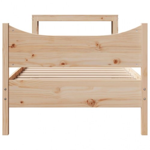 Sengeramme med sengegavl 75×190 cm i massivt fyrretræ