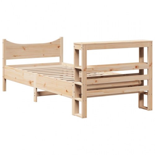 Sengeramme med sengegavl 75×190 cm i massivt fyrretræ