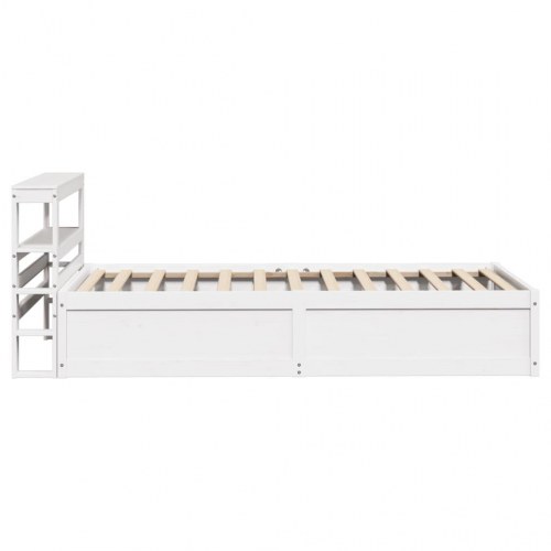 Sengeramme med sengegavl 75 x 190 cm i massivt fyrretræ - hvid
