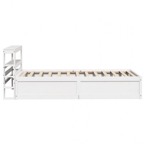 Sengeramme med sengegavl 90×200 cm - massivt fyrretræ, hvid