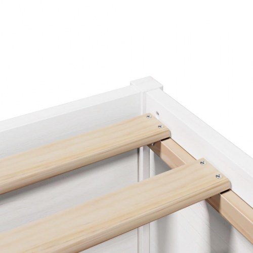 Sengeramme med sengegavl 90×200 cm - massivt fyrretræ, hvid