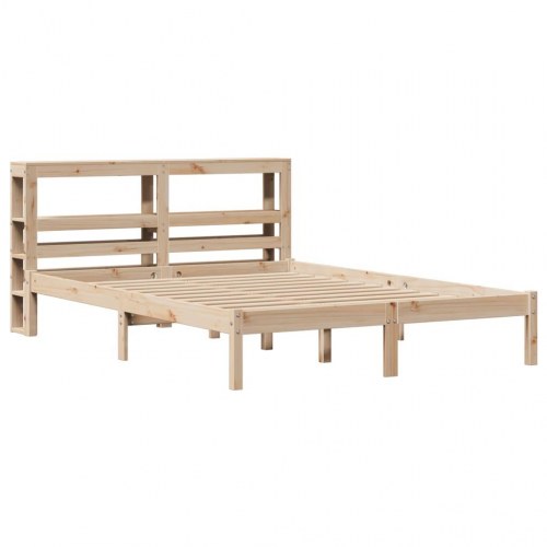 Sengeramme 120 x 200 cm i massivt fyrretræ med hovedgærde