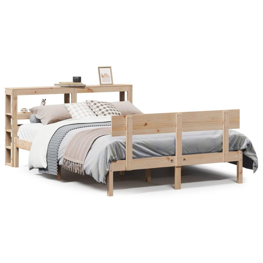 Sengeramme Uden Madras Massivt Fyrretræ - Naturfarvet / 120 x 190 cm