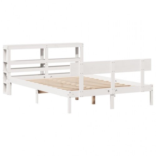 Sengeramme uden madras 160x200 cm - massivt fyrretræ, hvid