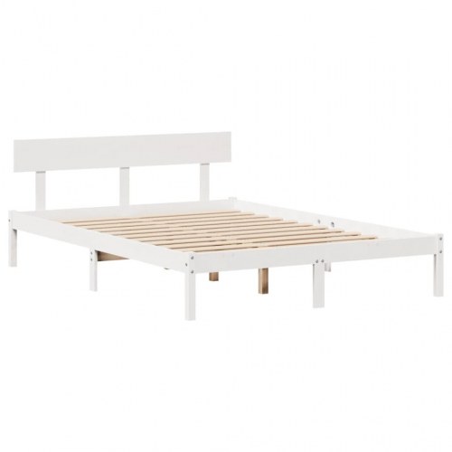 Sengeramme uden madras 160x200 cm - massivt fyrretræ, hvid