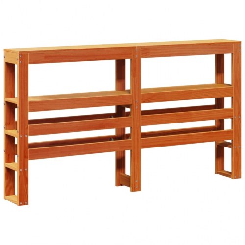 Sengeramme med sengegavl 140×190 cm - massivt fyrretræ, gyldenbrun