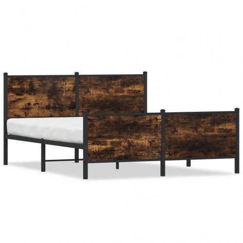 Sengeramme 140 x 200 cm i metal - røget egetræsfarve