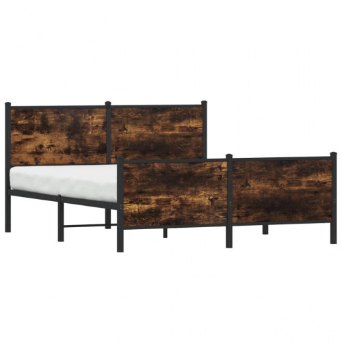 Sengeramme 140 x 200 cm i metal - røget egetræsfarve
