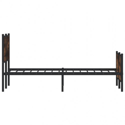 Sengeramme 140 x 200 cm i metal - røget egetræsfarve