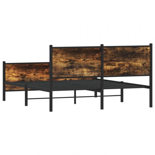 Sengeramme 140 x 200 cm i metal - røget egetræsfarve