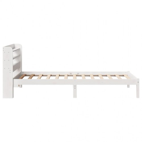 Sengeramme uden madras 90 x 200 cm i massivt fyrretræ - hvid