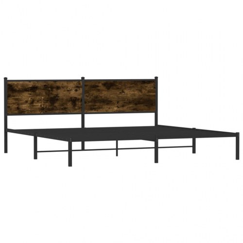 Sengeramme uden madras 200 x 200 cm - røget egetræ