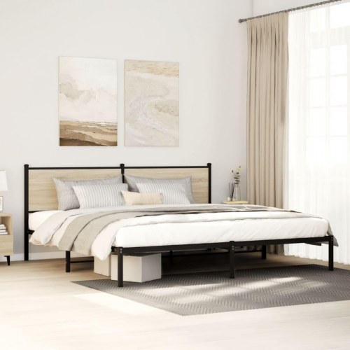 Sengeramme i metal 200 x 200 cm - sonoma-eg