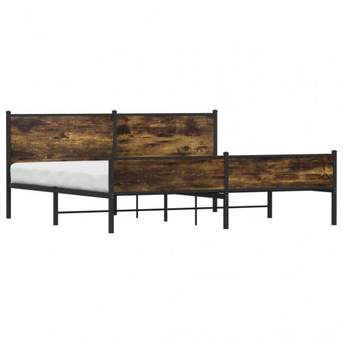 Sengeramme 200x200 cm i metal - røget egetræsfarve