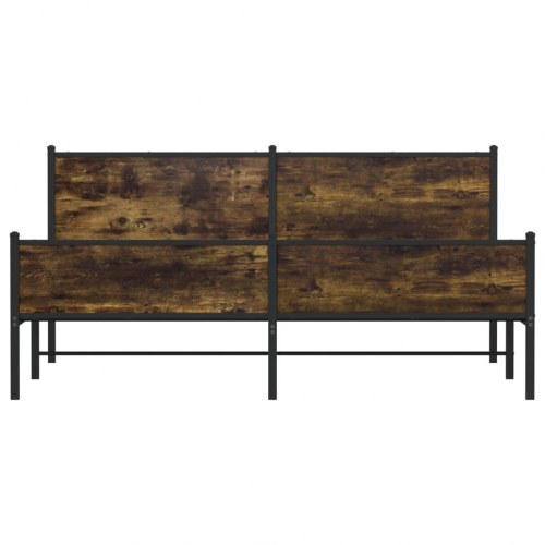Sengeramme 200x200 cm i metal - røget egetræsfarve