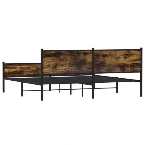 Sengeramme 200x200 cm i metal - røget egetræsfarve