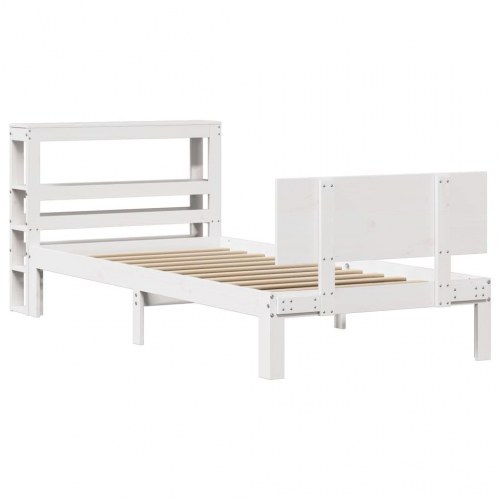 Sengeramme med hovedgærde uden madras Hvid 90x190 cm