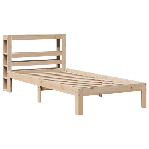 Sengeramme med sengegavl 90x190 cm i massivt fyrretræ