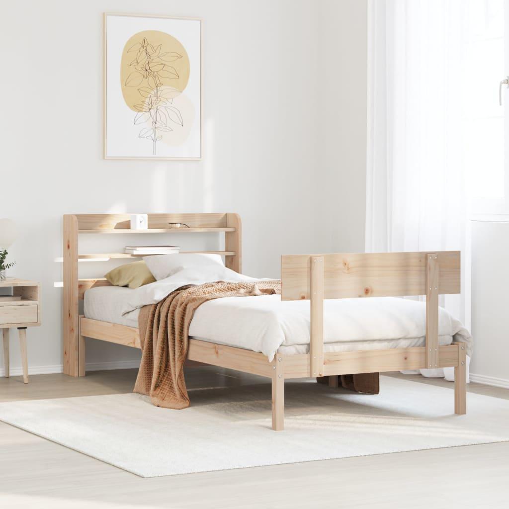 Sengeramme Uden Madras Massivt Fyrretræ - Naturfarvet / 90 x 200 cm