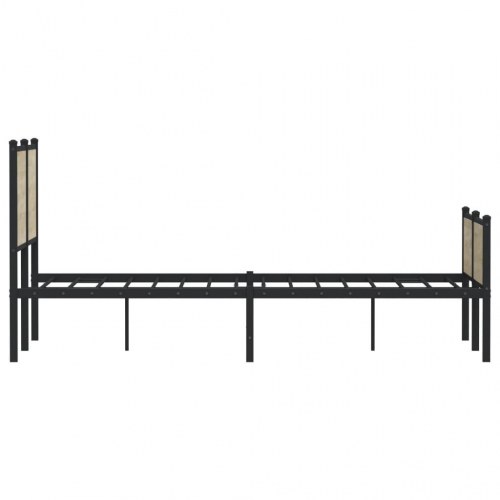 Sengeramme 150 x 200 cm - metal og sonoma-eg