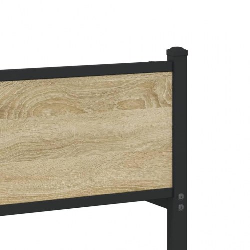 Sengeramme 150 x 200 cm - metal og sonoma-eg